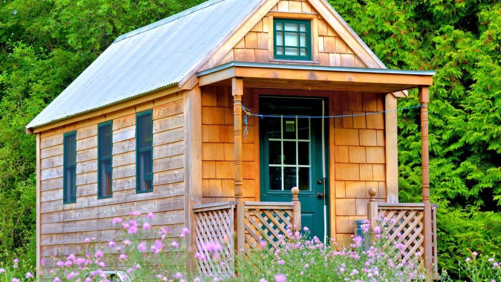 View of tiny house on wheels