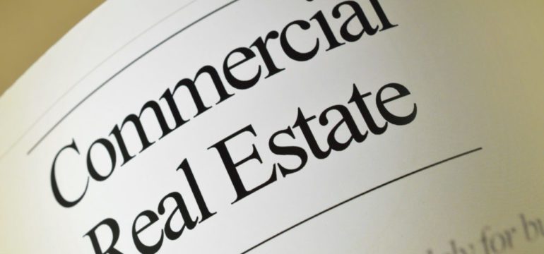 Black and white photo of commercial real estate transaction document.