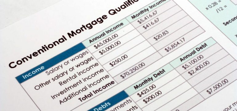 Photo of a mortgage pre approval application.