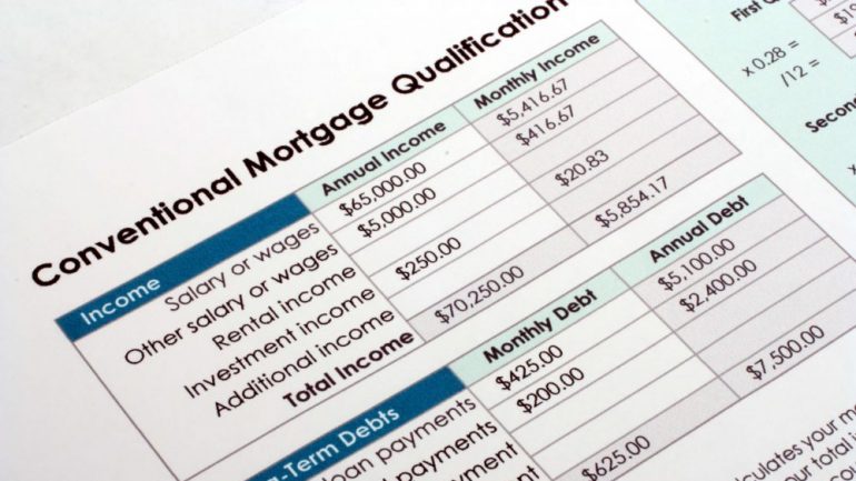 Photo of a mortgage pre approval application.