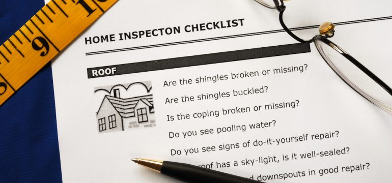Checklist from pre listing home inspection from home for sale.