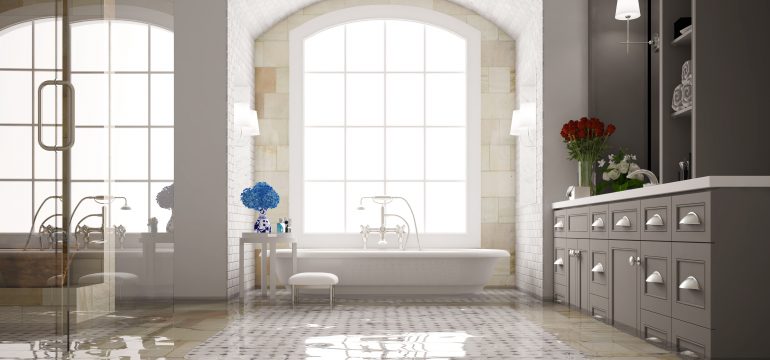 Home bathroom flooded. Homeowners need tips to prevent flooding in their home.