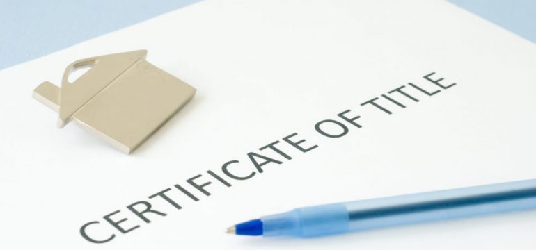 Certificate of Title that can be vulnerable to property title theft.