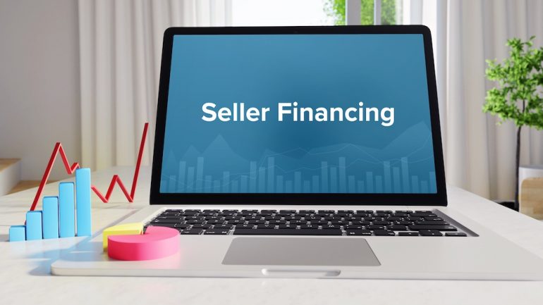 A computer screen with the words, Sell Financing. One option for seller financing is the real estate installment sale.