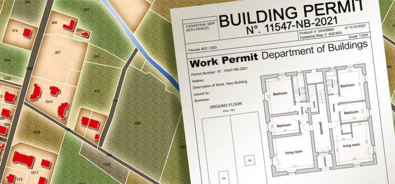 General Urban Plan and building permit in a rural area. Shows importance of looking for unpermitted renovations when buying a property.