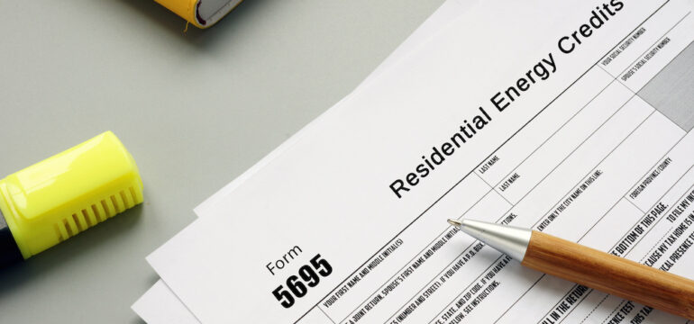 Form 5695 Residential Energy Tax Credits phrase on the page.