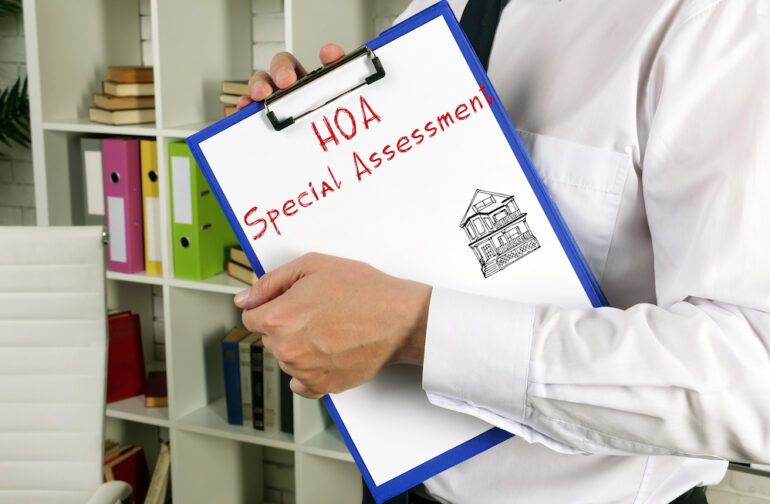 Conceptual photo about Homeowner Association HOA Special Assessment with written phrase.