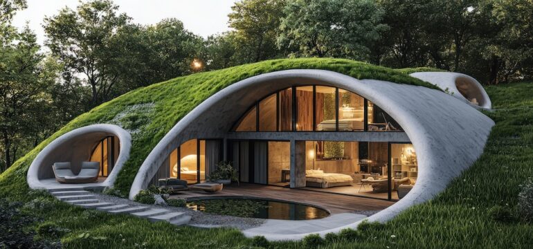 Futuristic Eco-Living: Stylish Sustainable Underground Home Design