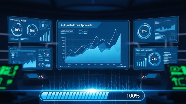 Image of a computer screen with an automated mortgage application.